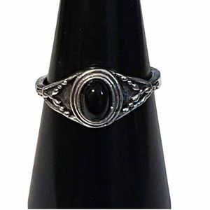 New Boho Vintage Sterling Silver Black Onyx One Of A Kind Ring